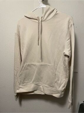 Tommy John Sweat Set Cream Hoodie Joggers Lounge Athleisure Minimalist Medium